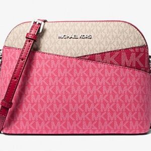 Michael Kors Pink and Beige Crossbody Bag